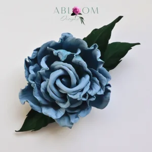 Rose- Blue Leather