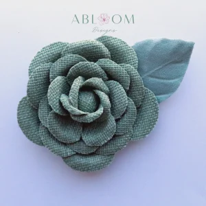 Camellia- Teal Upcycled Fabric
